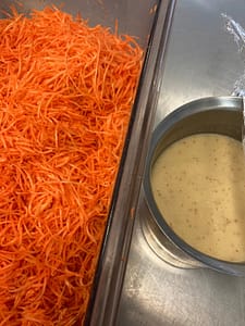 Salade de carottes bio GRTA avec vinaigrette à l'ancienne