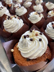 Muffins cœur crème d'amande au chocolat